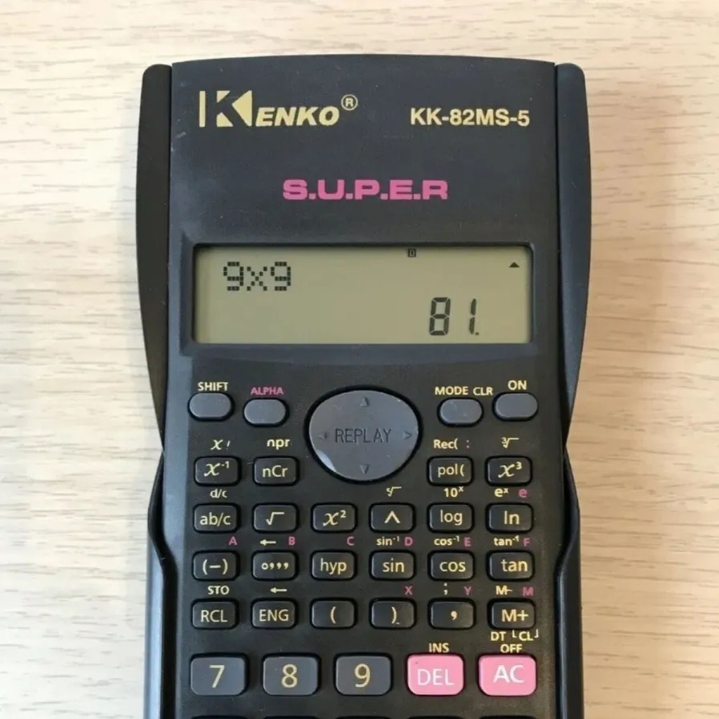 Calculadora científica, 10+2 dígitos, 240 funciones, doble display, con tapa, en caja