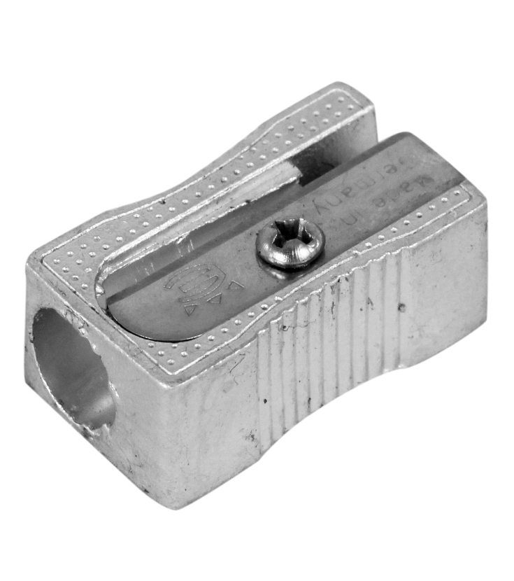 Sacapuntas de metal x24 rectangular, en caja