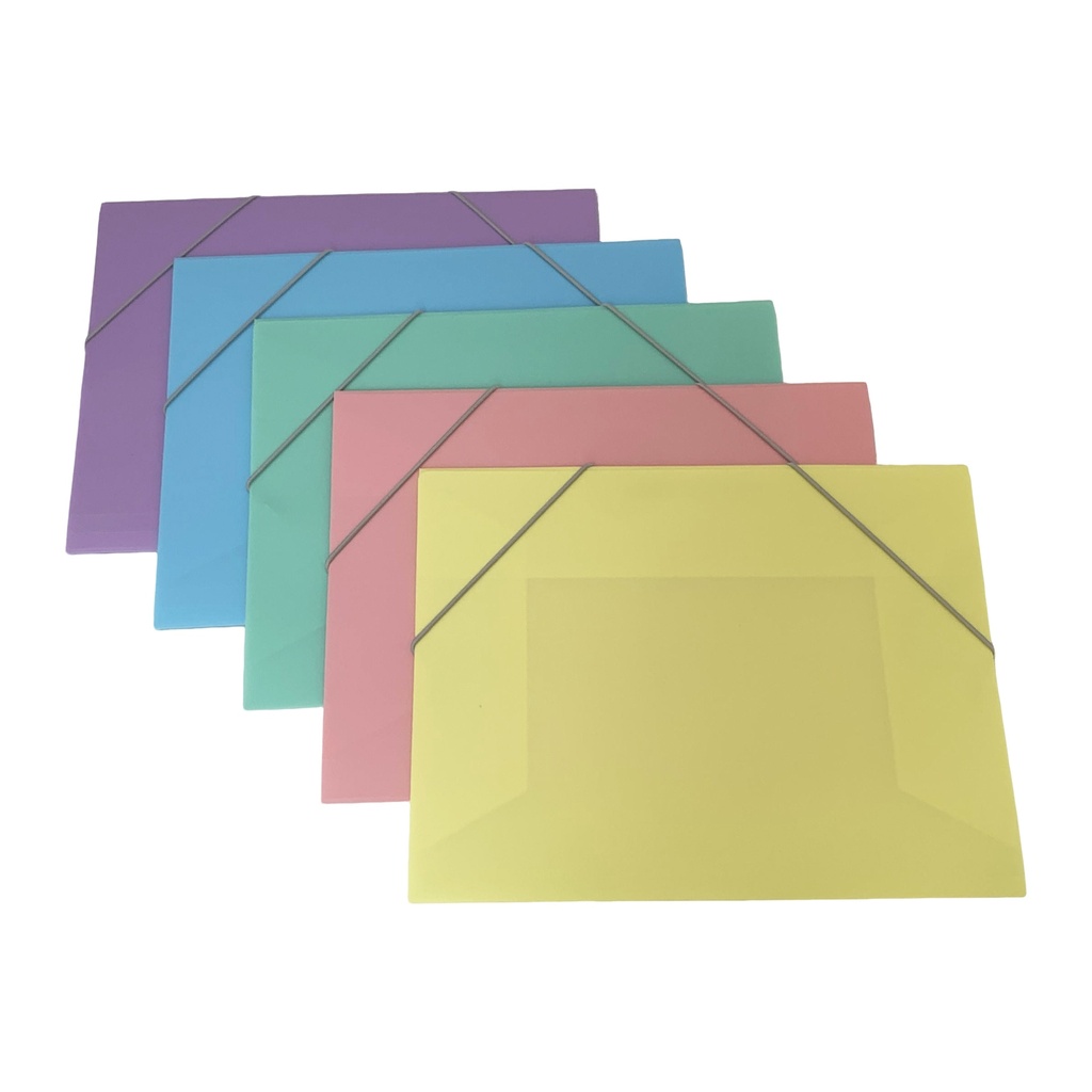 Carpeta A4 de PVC con elástico, varios colores PACKx12