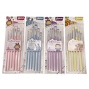 Pincel de plástico y nylon x6, en bolsa, varios colores