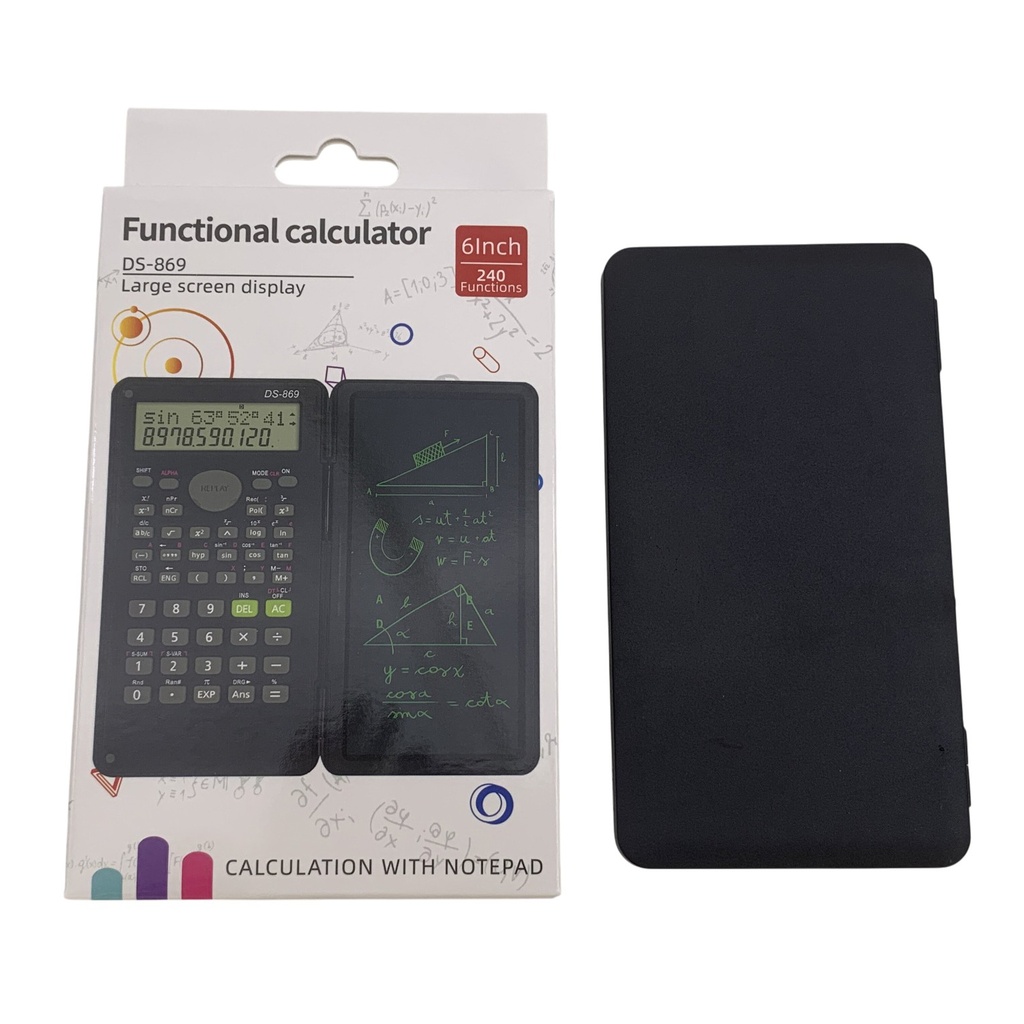 Calculadora científica, 10 dígitos, con block de notas digital, en caja