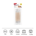 Estecas para modelar arcilla x6, de metal con mango de madera, en bolsa, BEIFA