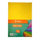 Papel glasé x10, hoja A4, varios colores, SOTE