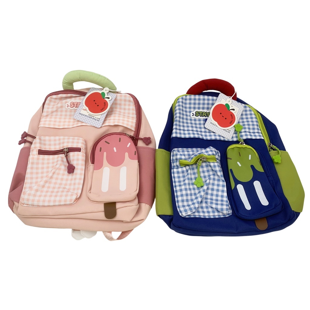 Mochila infantil, 3 bolsillos frontales, varios colores
