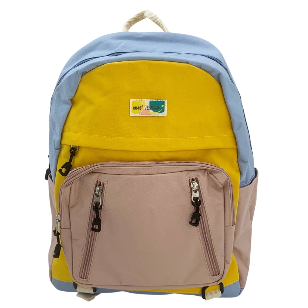 Mochila juvenil con bolsillos, varios colores