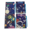 Libreta 40 hojas, con lapicera, varios diseños espacio