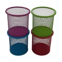 Portalápices de metal cilíndrico, varios colores