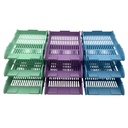 Organizador de plástico con 3 bandejas, en caja, varios colores
