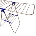 Tendedero de ropa de pie, de metal, plegable, con alas