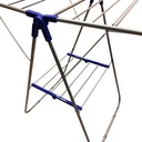 Tendedero de ropa de pie, de metal, plegable, con alas