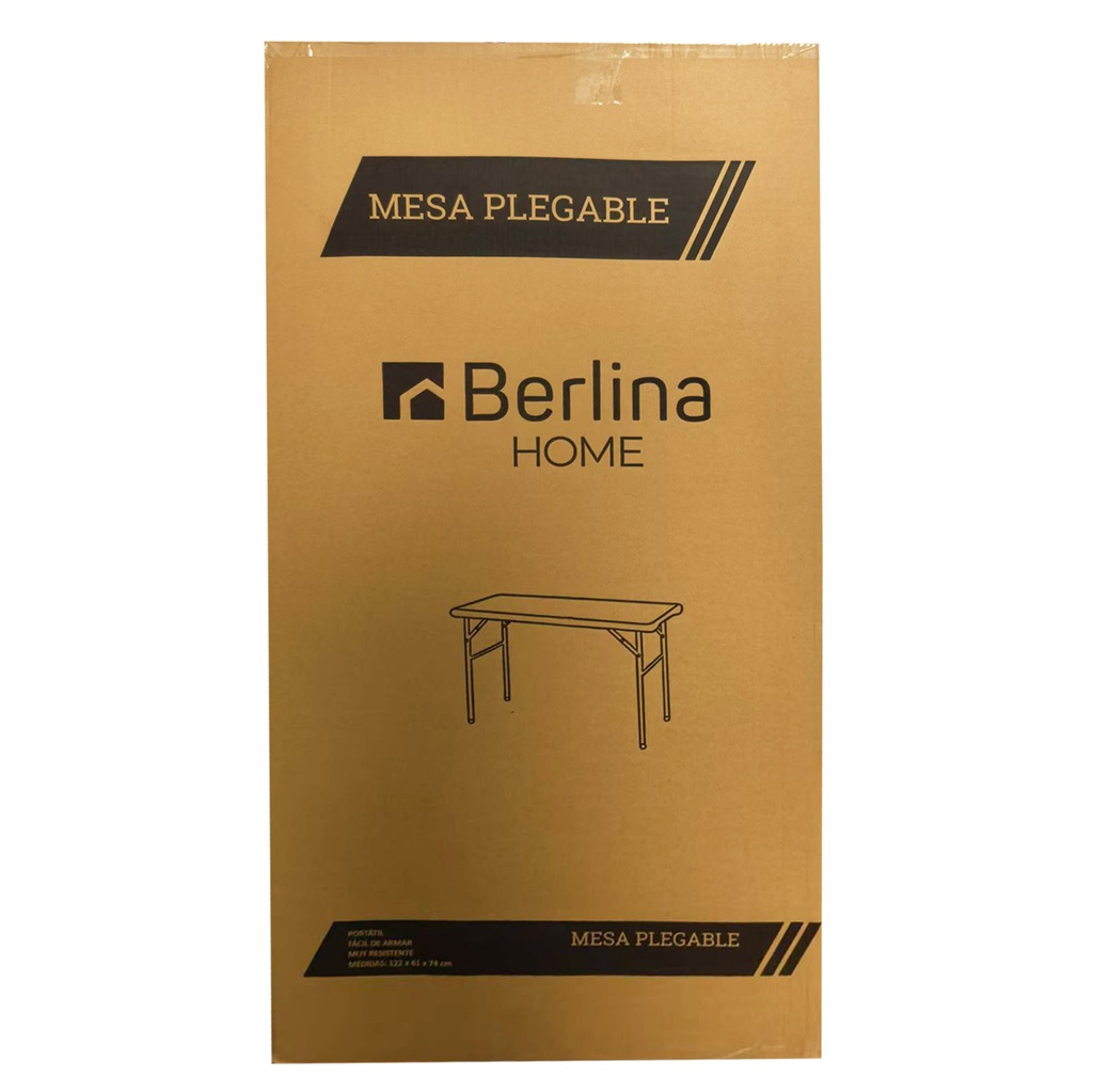 Mesa de PVC y hierro, patas plegables, Berlina Home
