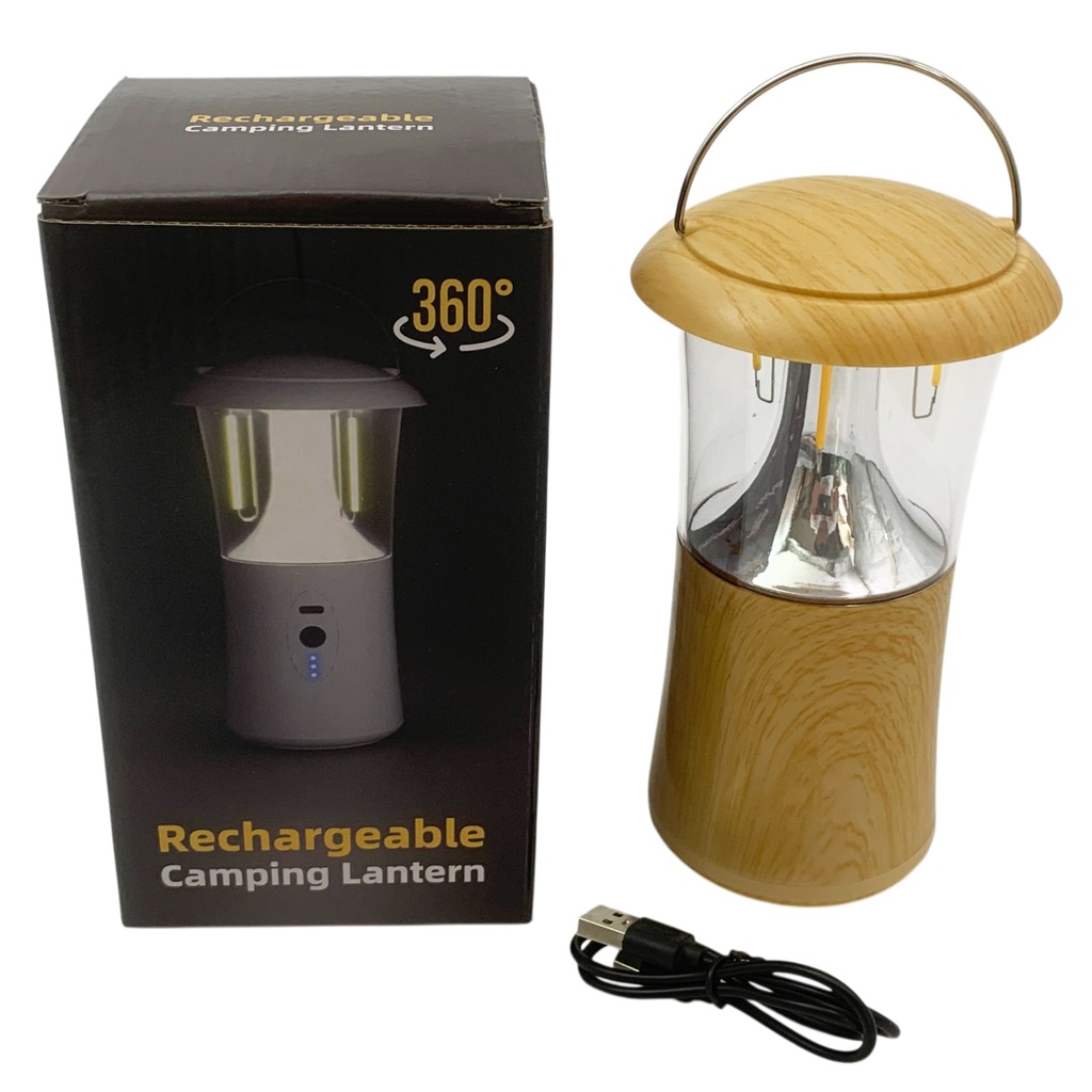Farol de camping, recargable USB, en caja