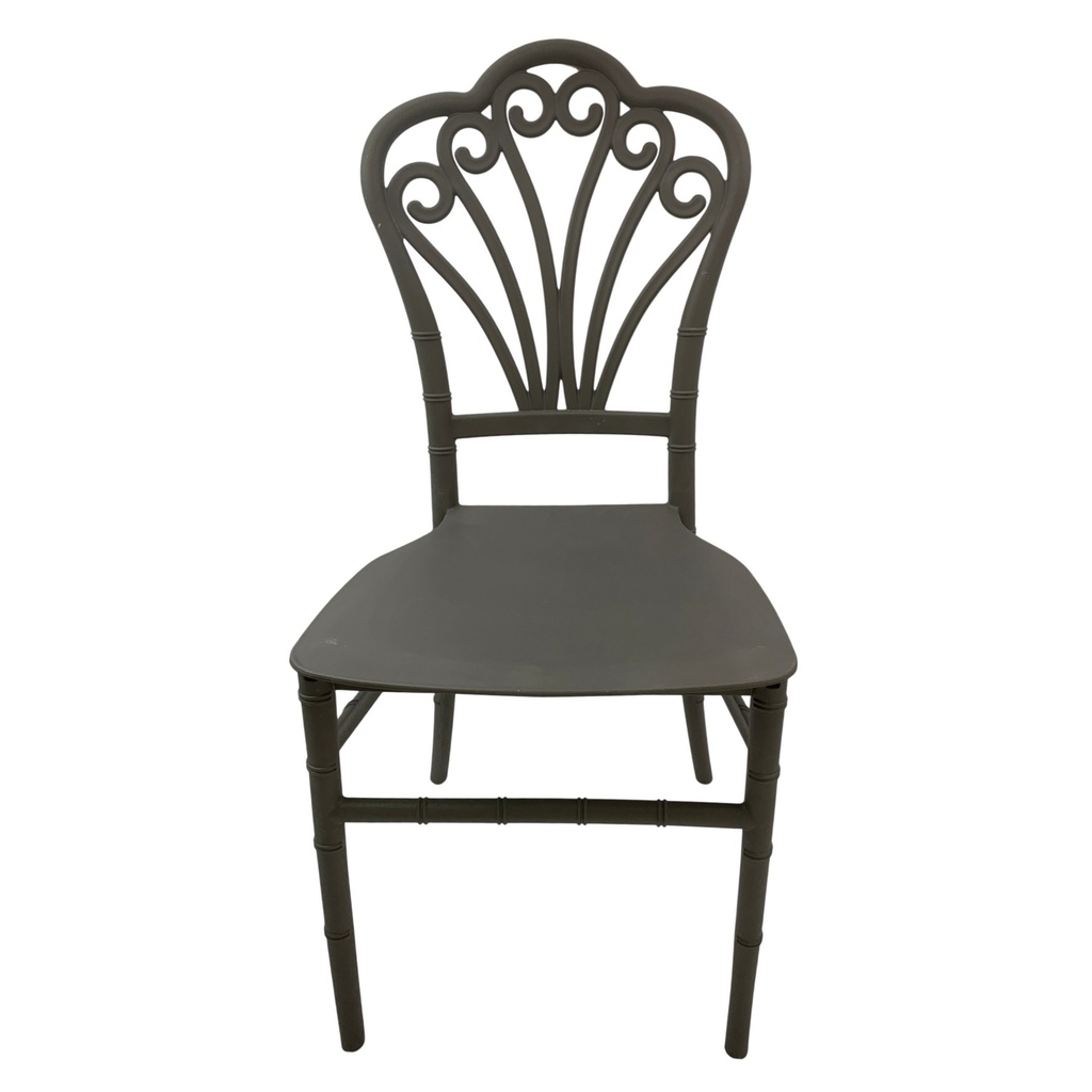 Silla de plástico con respaldo, GRIS