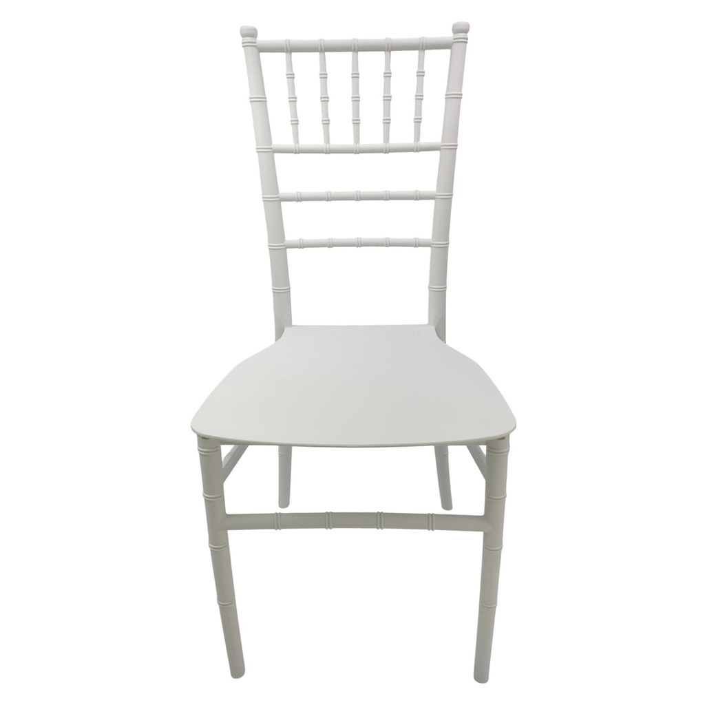 Silla de plástico con respaldo, BLANCO