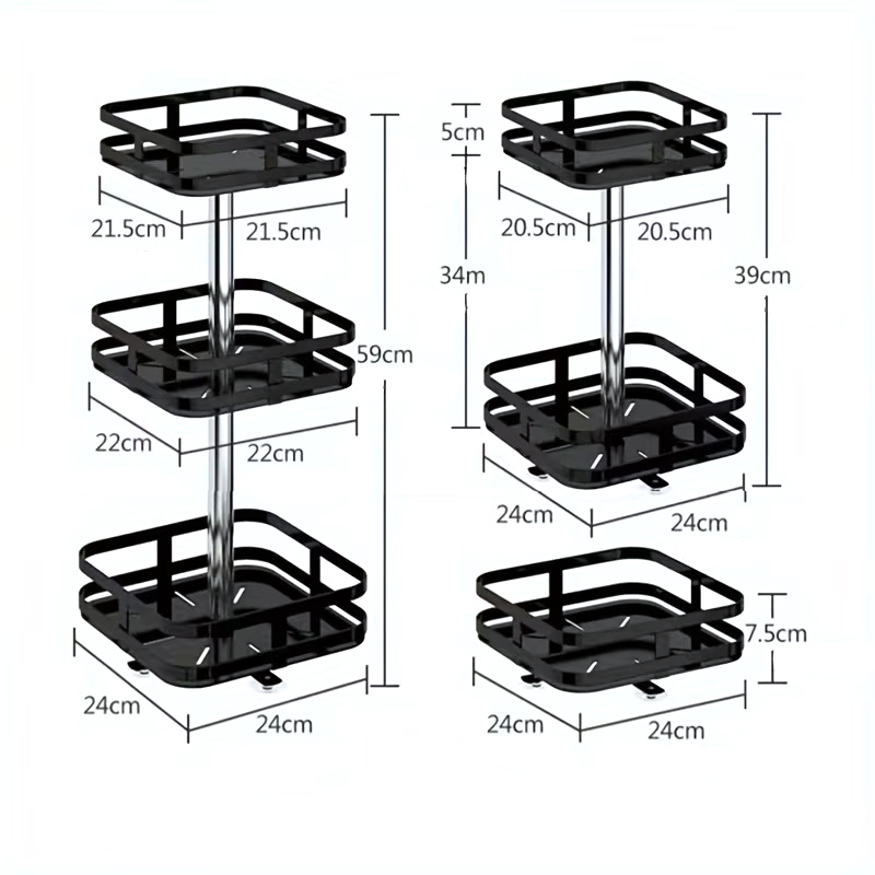 Organizador de metal giratorio, para apoyar, 3 bandejas en caja
