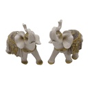 Adorno de resina elefante, blanco, en caja