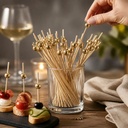 Descartable, pincho para copetín de bambú y plástico, bolsa x50