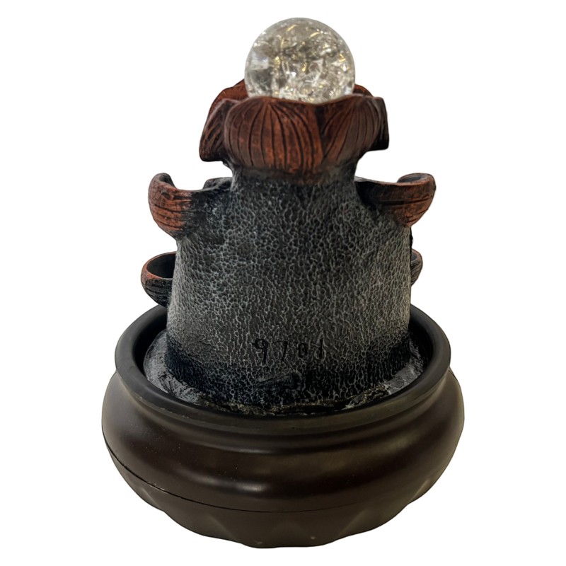 Fuente de agua, de resina con esfera, en caja
