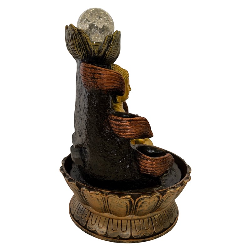Fuente de agua, de resina con esfera, en caja