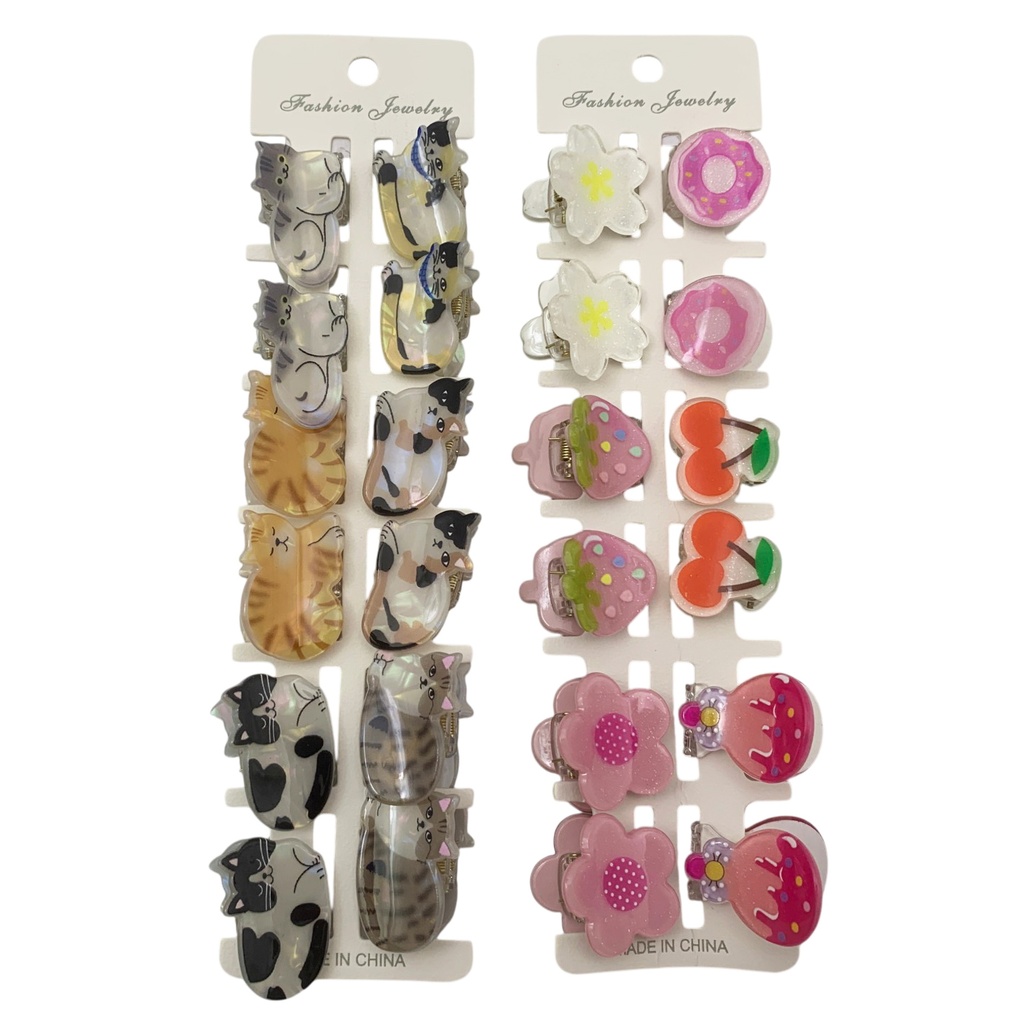 Broche pinza para pelo, varios diseños, PACKx12
