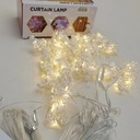Luces led x160 cálidas cortina con perlitas 3x2 metros, en caja