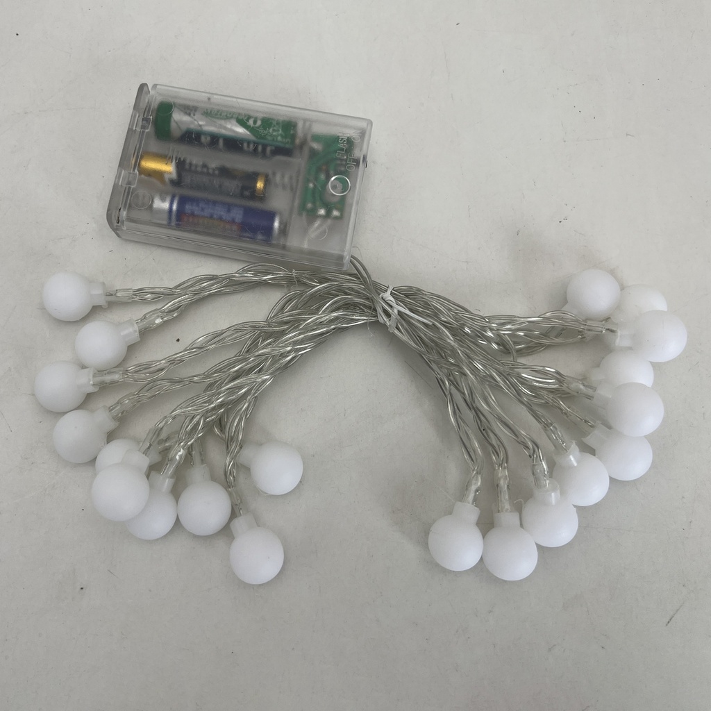 Luces led x20 bolas luz cálida, 3AA 3metros en  bolsa