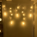 Luces x12 bolas grandes cálidas, 220v cortina extensible 3m, en bolsa