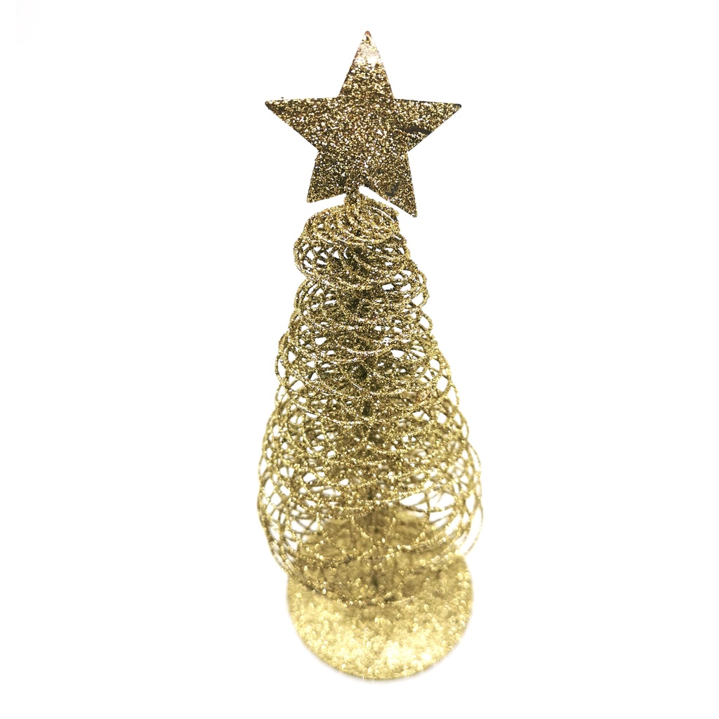 Adorno árbol navideño para mesa, espiral de metal