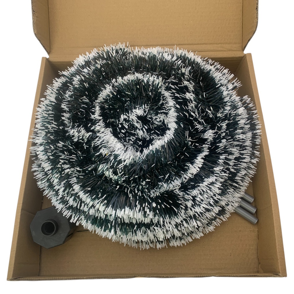 Árbol navideño 150cm, espiral plegable, pie de plástico, 2 colores, en caja