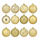 Bolas navideñas x12 6cm, DORADO, en caja