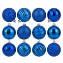 Bolas navideñas x12 6cm, AZUL, en caja