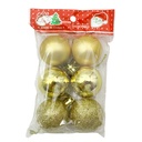 Bolas navideñas x6 4cm, texturas, en bolsa
