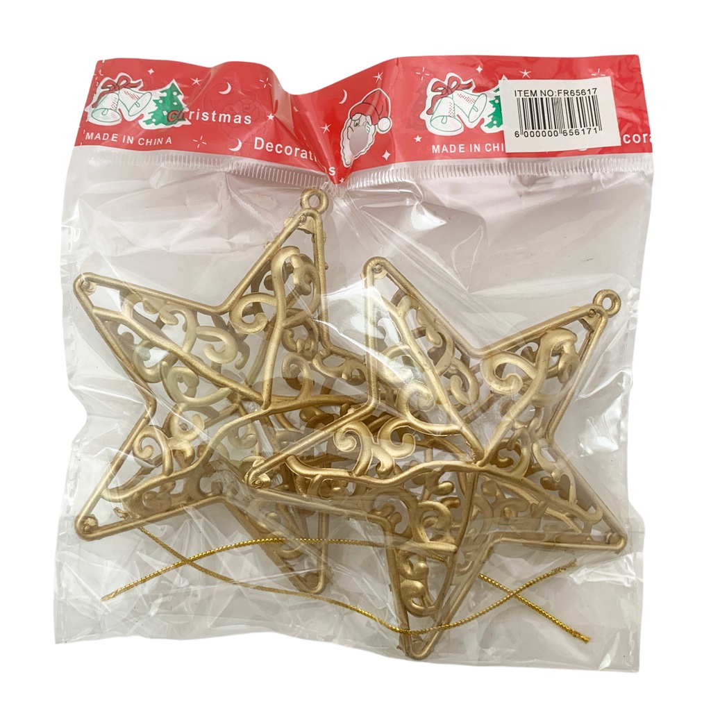 Adorno navideño estrella x2, en bolsa