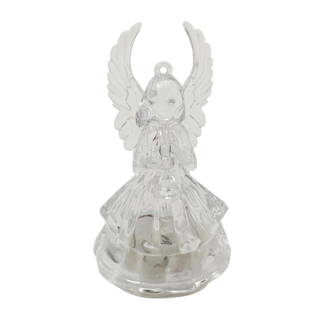 Adorno navideño ángel de acrílico, con luz, CAJAx12