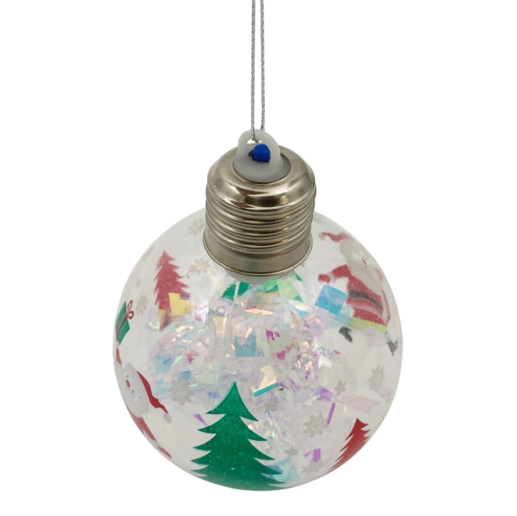 Adorno navideño, bola con luz, en bolsa