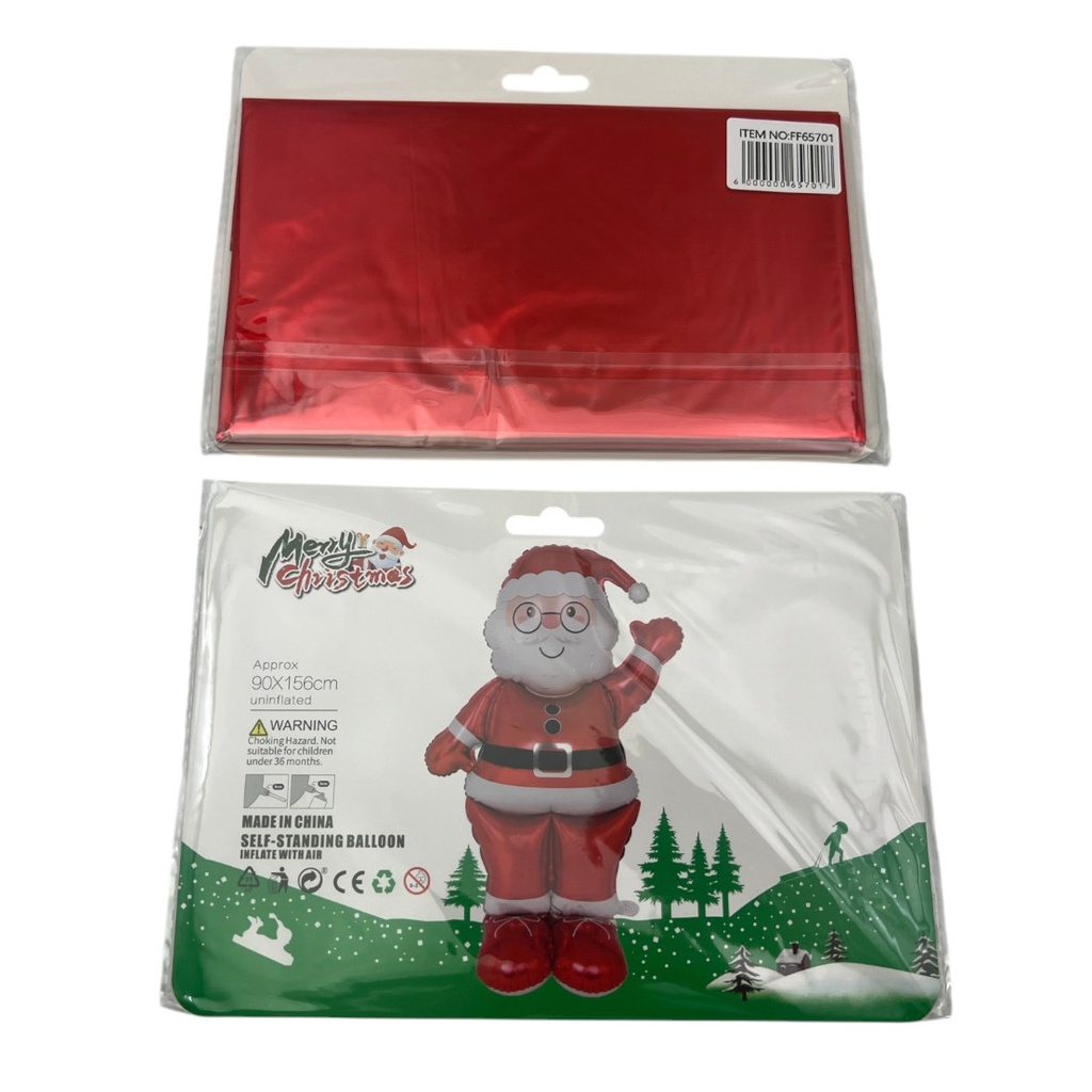 Globo metalizado Papá Noel, 156cm en bolsa