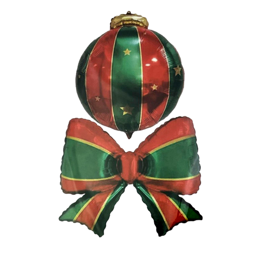 Globo metalizado bolas navideñas, 55cm en bolsa