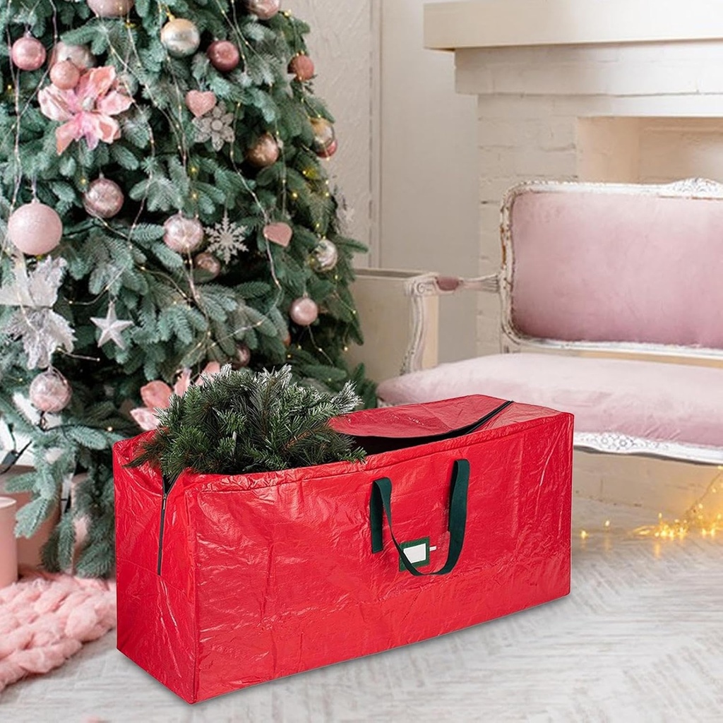 Bolsa para almacenamiento de árbol navideño, de plastillera, con cierre