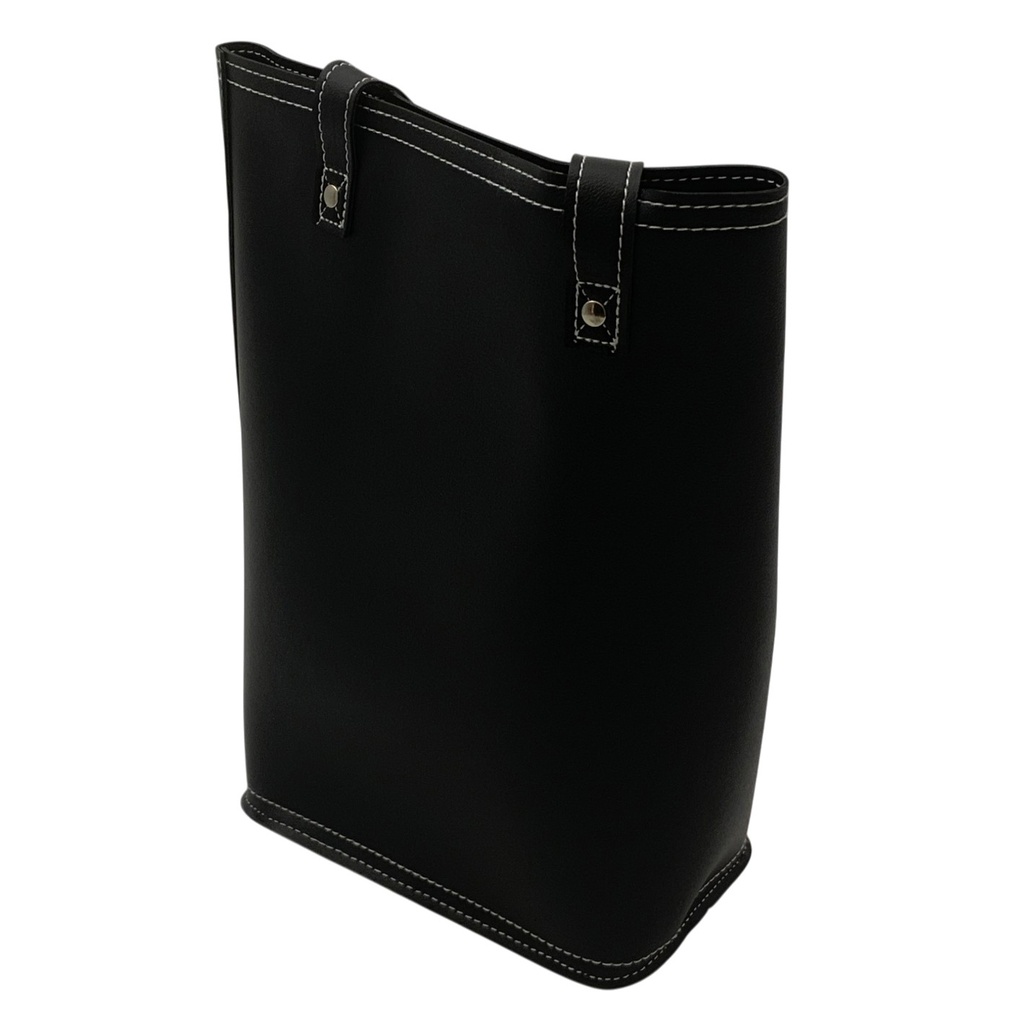 Bolso matera, de PU, con separador, NEGRO