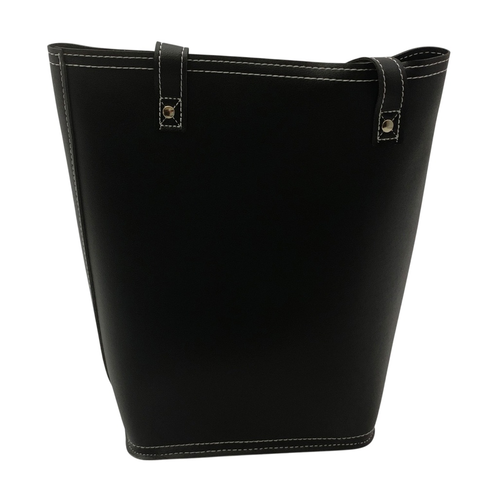 Bolso matera, de PU, con separador, NEGRO