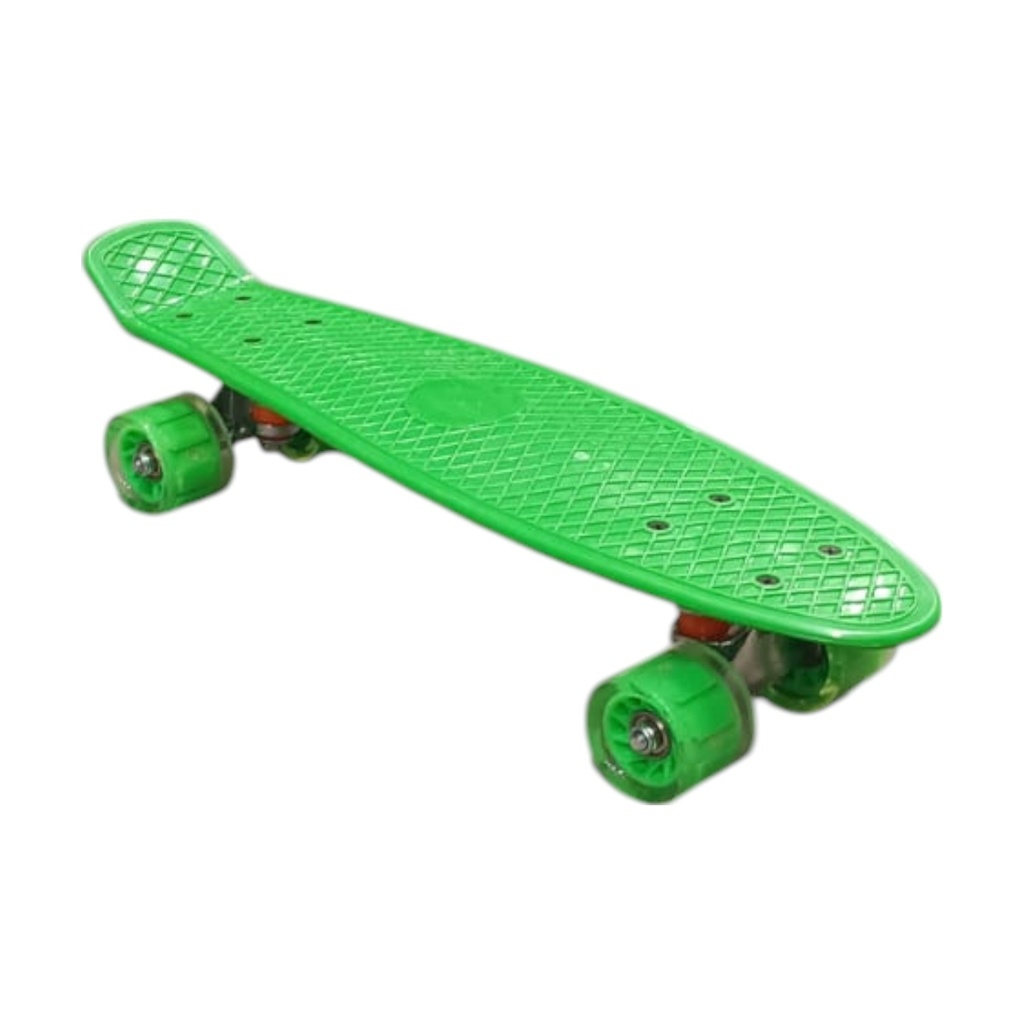 Skate de plástico penny VERDE, ruedas de PVC anchas, trucks de metal