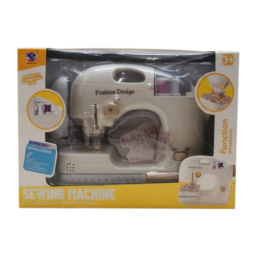 Electrodomésticos, máquina de coser con luz, sonido y accesorios, 4AA, en caja