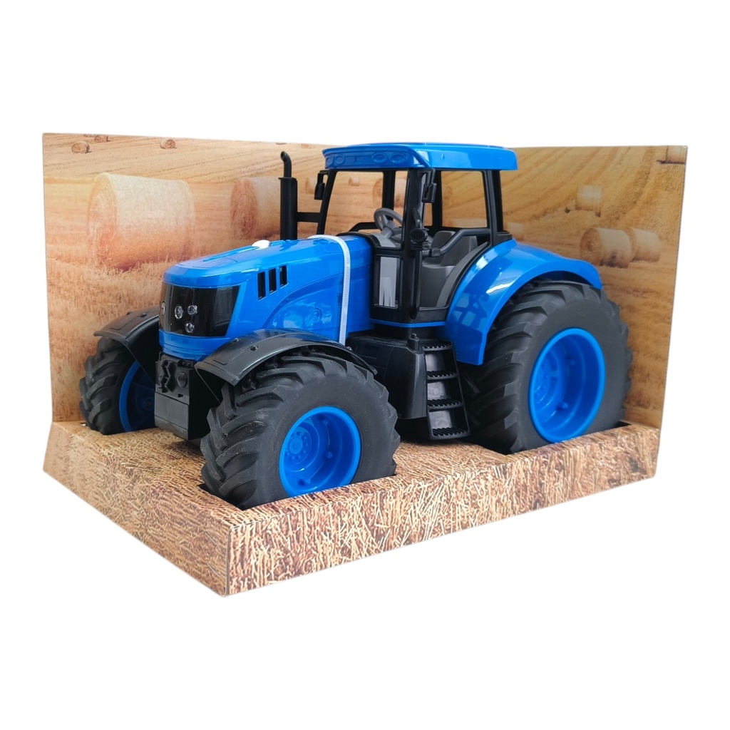 Tractor a fricción, con luz y sonido, en caja varios colores