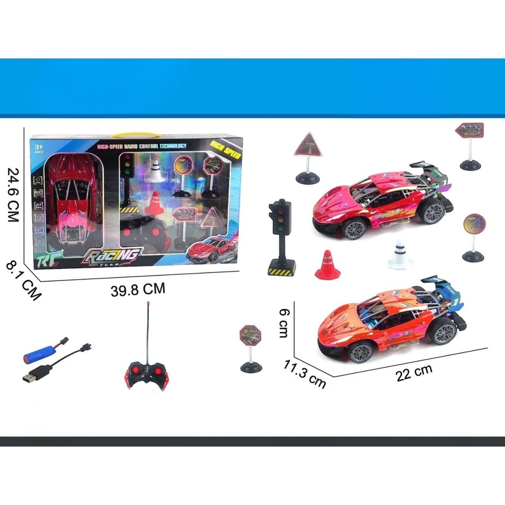 Auto con control remoto, con accesorios, en caja, varios colores