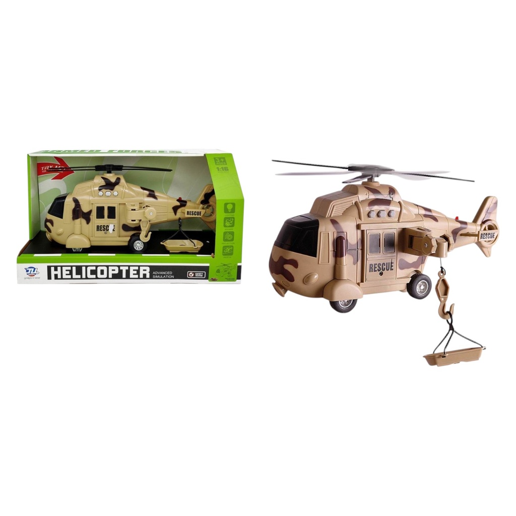 Helicóptero de rescate, en caja