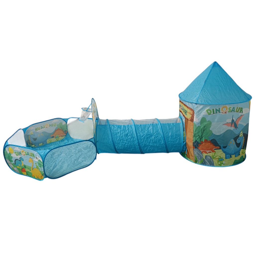 Casita carpa para niños CELESTE, con túnel y pelotero, en bolsa
