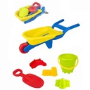 Juego de playa, carretilla de plástico, 6 piezas, en red