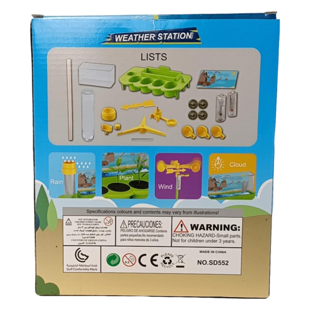 Juego de ciencia estación meteorológica, en caja