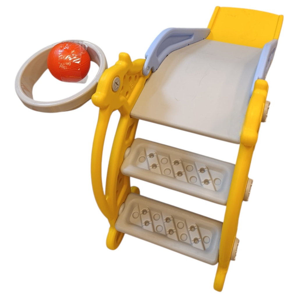 Tobogán de plástico con aro de basket, 2 colores