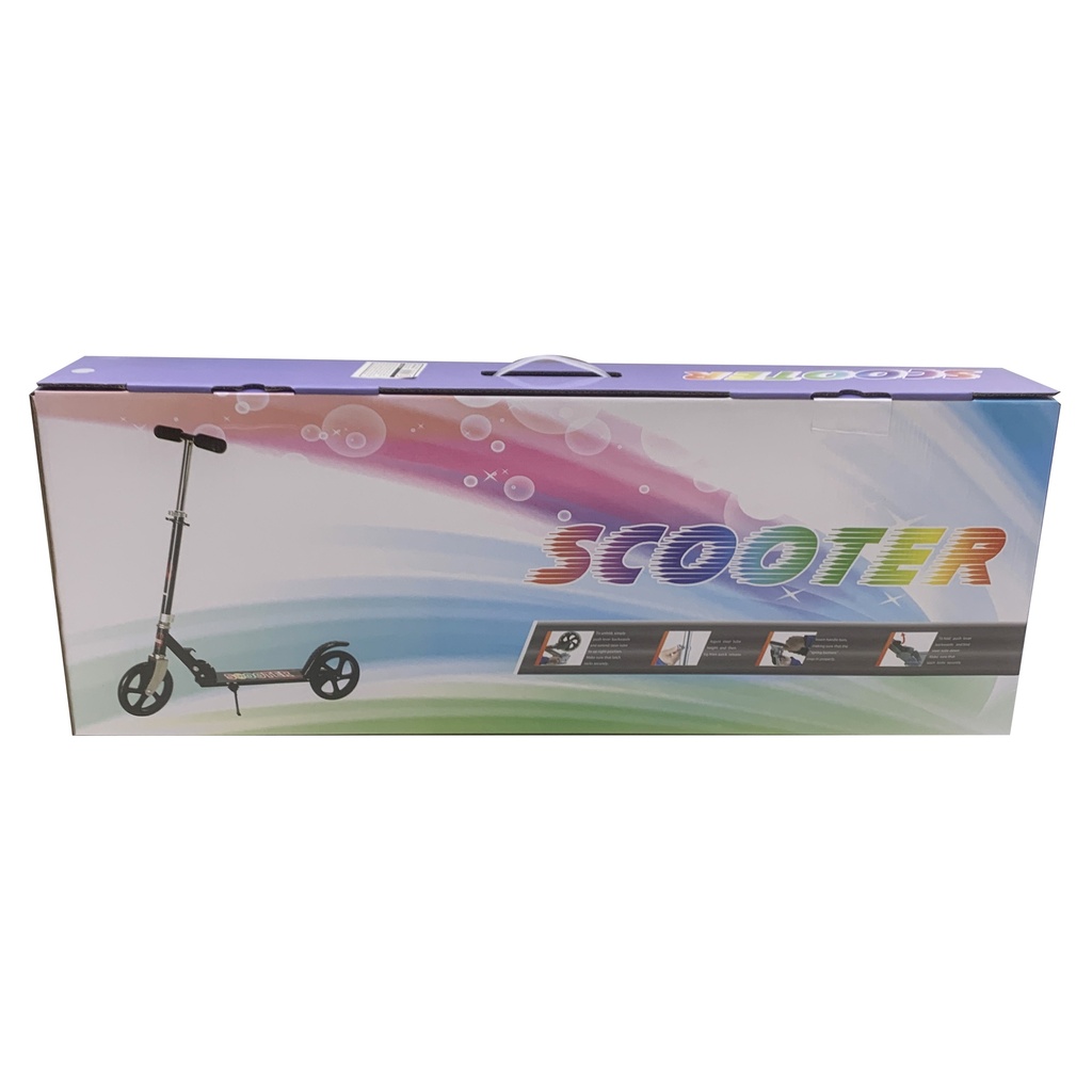 Monopatín de metal alto, plegable, en caja, varios colores